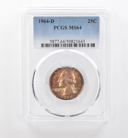 1964-D Washington Quarter MS64 PCGS Beautiful Tone *1824