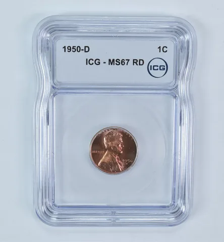 1950-D Lincoln Wheat Cent MS67 RD ICG