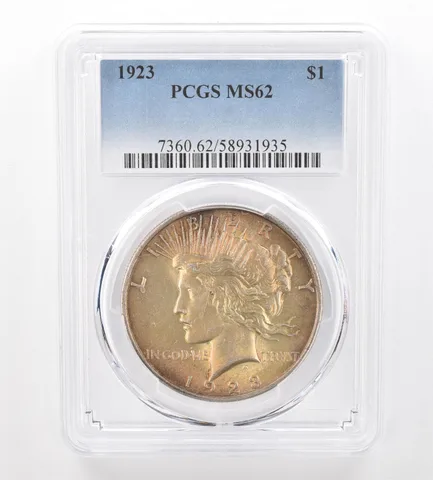1923 Peace Silver Dollar MS62 PCGS Beautiful Tone *0217