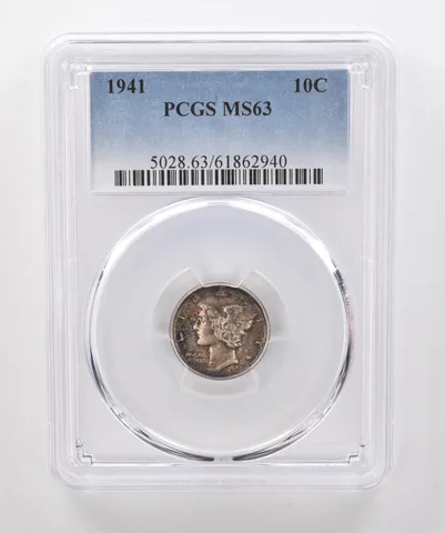1941 Mercury Dime MS63 PCGS Beautiful Tone *1844
