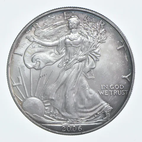 Beautiful Toned - 2006 American Silver Eagle 1 Troy Oz .999 Fine Silver *940