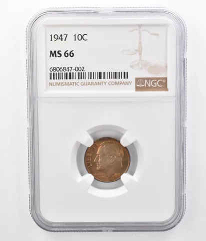 1947 Roosevelt Dime MS66 NGC Beautifully Toned a8641