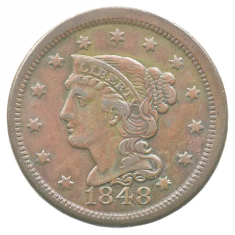 1848 Braided Hair Large Cent *8185