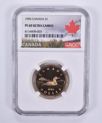 1996 Canada 1 Dollar Loon PF69 UCAM NGC Canada Label