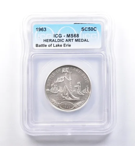 1963 So Called Half Dollar Battle Of Lake Erie MS68 ICG *8510