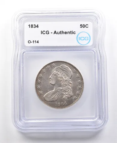 1834 Capped Bust Half Dollar O-114 Authentic ICG *3009