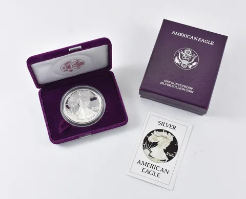 1986-S American Silver Eagle PROOF 1 Oz Silver - Coin & Box & COA