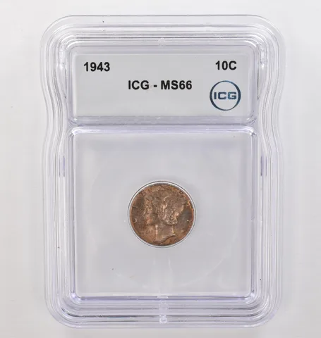 1943 Mercury Dime MS66 ICG Beautiful Tone *4174