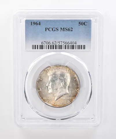 1964 Kennedy Half Dollar MS62 PCGS Beautiful Tone *1392