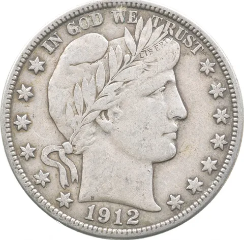 1912 Barber Half Dollar a7597
