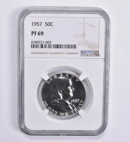 1957 Franklin Half Dollar 50c PF69 NGC Brown Lbl