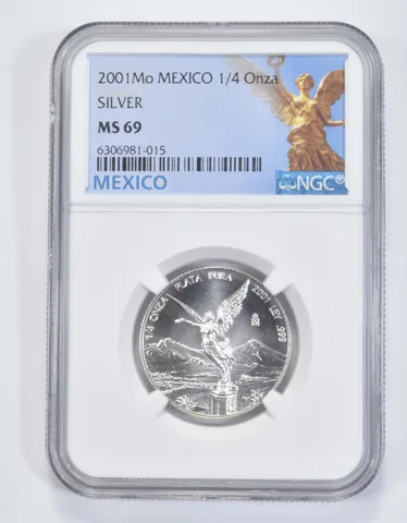 2001 Mexico 1/4 Onza MS69 Libertad Mexican NGC