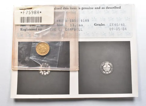 1851 $1 Liberty Head Gold Dollar EF40 ANACS *2704