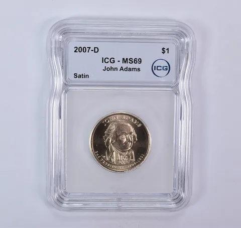 2007-D Presidential $1 John Adams SMS Satin MS69 ICG