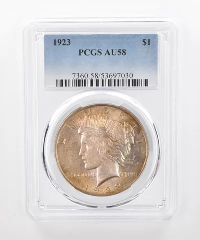 1923 Peace Silver Dollar AU58 PCGS Beautiful Tone *1459