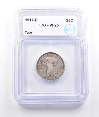 1917-D Standing Liberty Quarter Type 1 VF25 ICG *6892