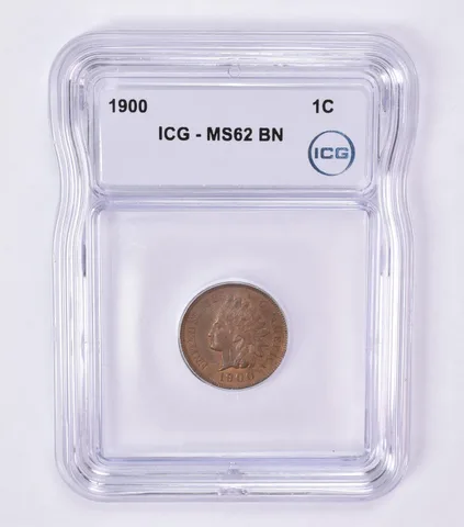 1900 Indian Head Cent MS62 BN ICG Beautiful Tone *0599