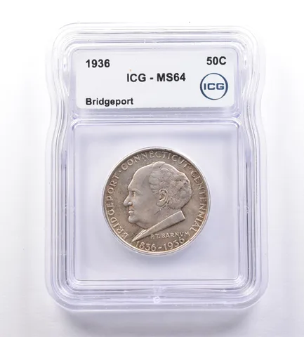 1936 Bridgeport Commemorative Half Dollar MS64 ICG *9233