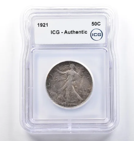 1921 Walking Liberty Half Dollar Authentic ICG *0075