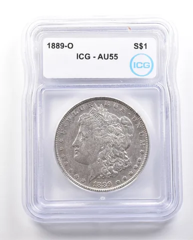 1889-O Morgan Silver Dollar AU55 ICG *3406