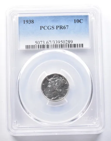 1938 Mercury Dime PR67 PCGS a1076
