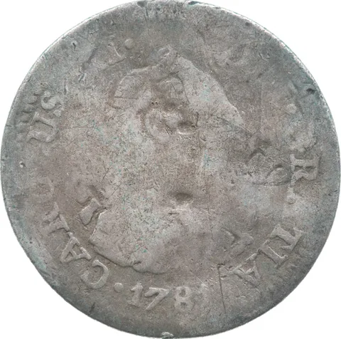 1781 Mo/FF Mexico 1/2 Real Shipwreck Coin 1.5g *9585