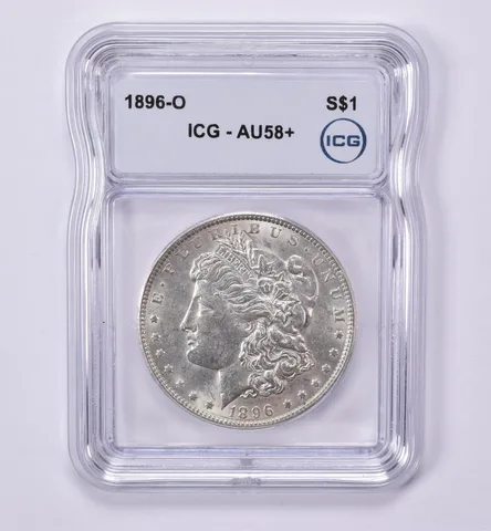 1896-O Morgan Silver Dollar AU58+ ICG *0523