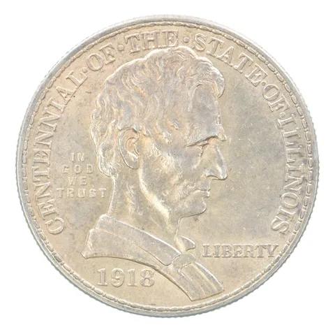 1918 Illinois Commemorative Half Dollar Beautiful Tone *7590
