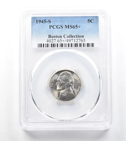 1945-S Jefferson Nickel Boston Collection MS65+ PCGS a3322