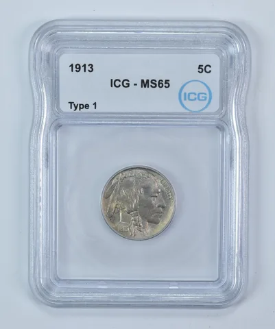 1913 Indian Head Buffalo Nickel Type 1 MS65 ICG