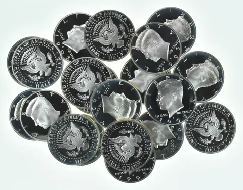 Lot (20) 1993-S Kennedy Half Dollar Proof 90% Silver $10 Face Value