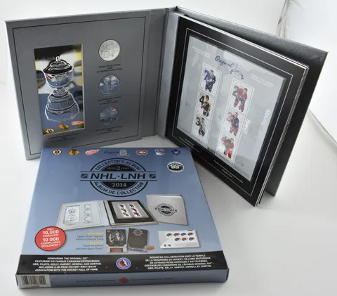 2014 NHL Collector's Album Orig Six Collector Card Silver Art Bar & Stamps a3550