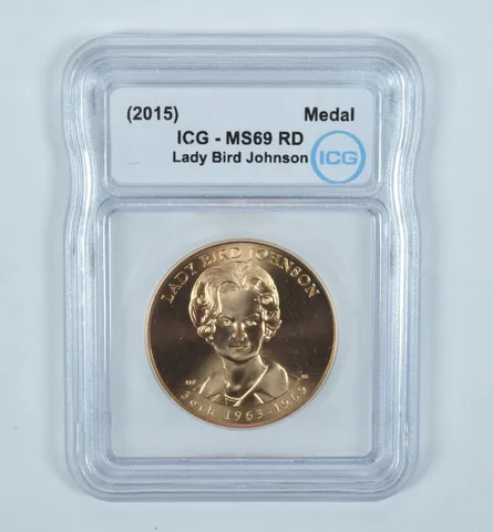 (2015) Bronze Medal First Spouse Lady Bird Johnson MS69 RD ICG