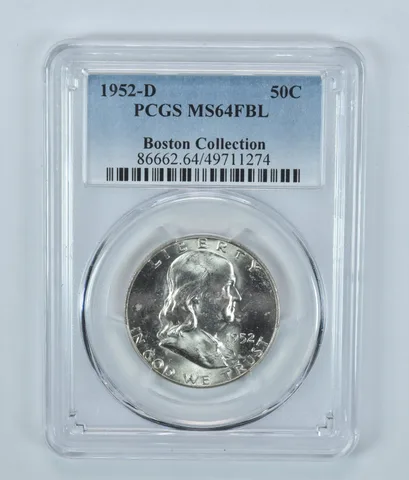 1952-D Franklin Half Dollar Boston Collection MS64 FBL PCGS