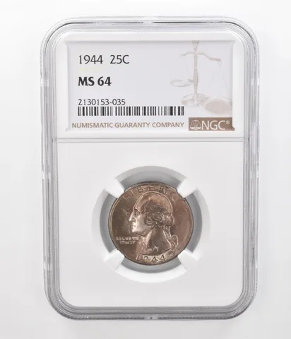 1944 Washington Quarter MS64 NGC Beautiful Tone *2354