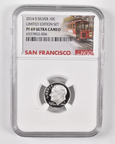 2014-S Silver PF69 UCam Roosevelt Dime NGC Limited Edition SF Lbl