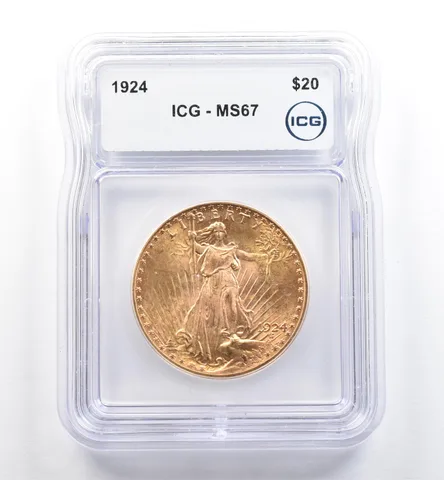 1924 $20 Saint Gaudens Gold Double Eagle MS67 ICG *6525
