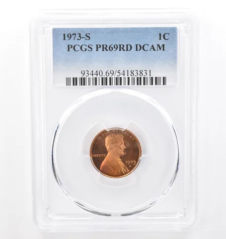 1973-S Lincoln Memorial Cent PR69 RD PCGS Nice Tone SKULL Frankenstein *7748