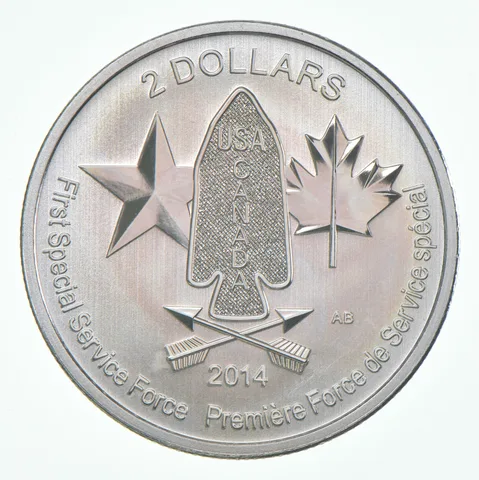 2014 Canada 2 Dollars Silver First Special Service Force 1/2 Oz .999