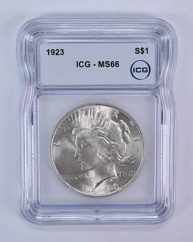 1923 Peace Silver Dollar MS66 ICG