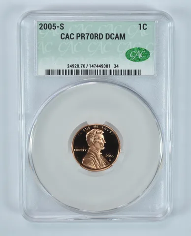 2005-S Lincoln Memorial Cent PR70 RD DCAM CAC CACg
