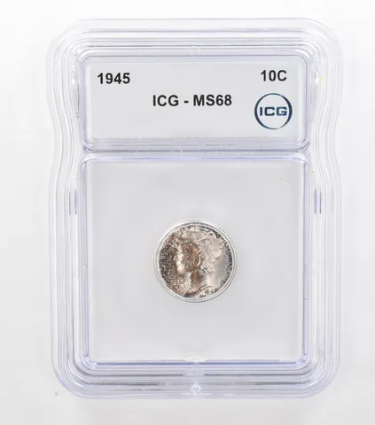 1945 Mercury Dime MS68 ICG Beautiful Tone *3672