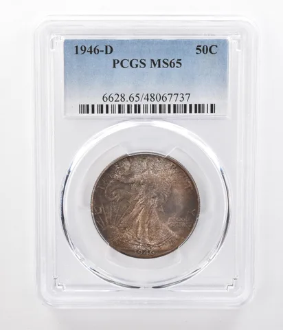 1946-D Walking Liberty Half Dollar MS65 PCGS Beautifully Toned a9201
