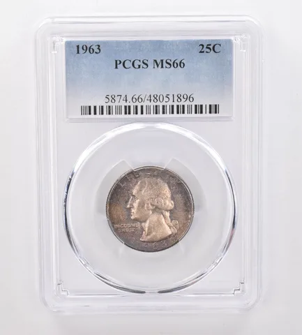 1963 Washington Quarter MS66 PCGS Beautiful Tone *0007