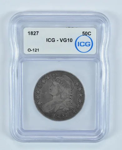 1827 Capped Bust Half Dollar O-121 VG10 ICG *9026