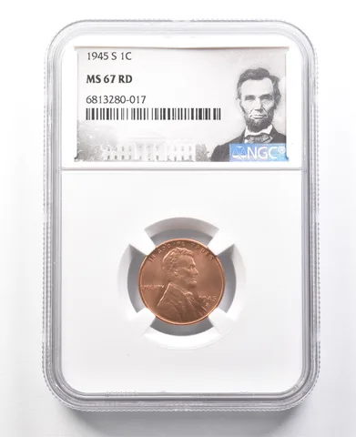 1945-S Lincoln Wheat Cent MS67 RD NGC a2964