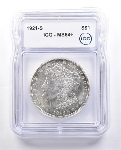 1921-S Morgan Silver Dollar MS64+ ICG *2404