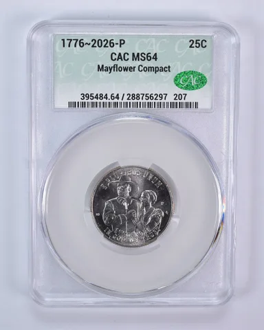 2026-P Mayflower Compact Quarter MS64 CAC CACg