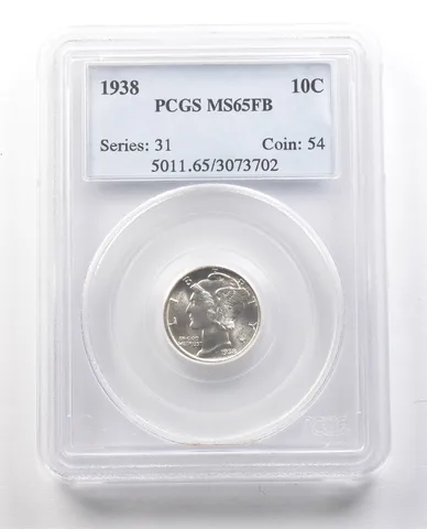 1938 Mercury Dime MS65 FB PQ PCGS *1348