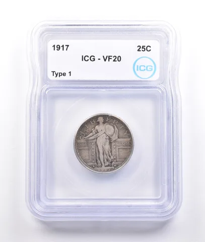 1917 Standing Liberty Quarter Type 1 VF20 ICG *6868